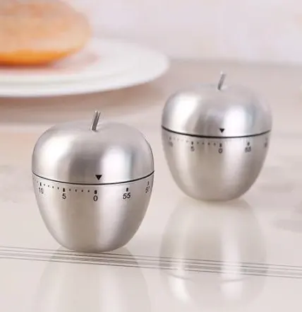 Hot Sale Edelstahl Timer Apple Shaped Küchen timer Mechanischer Kocht imer