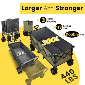 Nhà máy nóng bán ráp có thể gập lại mở rộng toa xe với 440lbs trọng lượng công suất, Nhiệm Vụ nặng nề 300L gấp tiện ích vườn giỏ hàng - Product Image 2