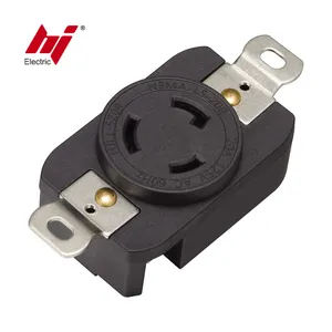 Industrial Grade 20 Amp 125 Volt Flush Mounting Grounding Locking Electrical Receptacle