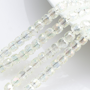 Zhubi, venta al por mayor, cuentas de cristal de tambor facetado de 8MM, cuentas redondas sueltas de piedra de cristal con agujero grande para fabricación de joyería, pulseras DIY - Product Image 5
