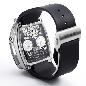 Custom Special Design Luxury Men's <b>Automatic</b> <b>Skeleton</b> Mechanical <b>Watch</b> High Grade Silicone Band Stainless Steel Square Case - Product Image 4