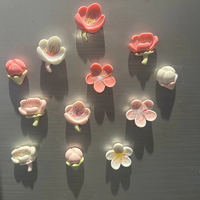 Belle fleur artistique filles rose 3d aimant de réfrigérateur matériaux acryliques personnalisés aimants de fleurs de cerisier pour réfrigérateur