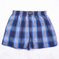 Caleçons Amples à Carreaux en Coton Tissé pour Hommes, Pyjamas, Sous-vêtements, Boxers Rayés Grande Taille pour Hommes