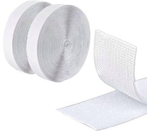 Rubans auto-agrippants Velcro à colle forte, noirs et blancs, 1 pouce, en nylon et polyester, auto-adhésifs - Product Image 2