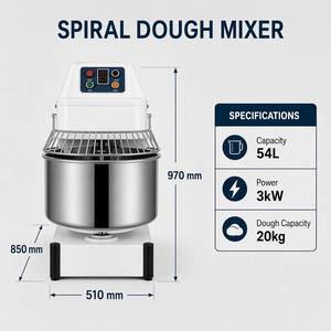Amasadora Espiral Comercial de 20 kg de Capacidad, Máquina para Amasar para Panadería, Pizzería, Restaurante, Tienda de Pan, Impastatrice a Spirale - Product Image 6