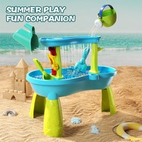 Samtoy 18 pièces activité d'été plage table à eau jouets jeu sable eau table de jeu pour enfants extérieur arrière-cour