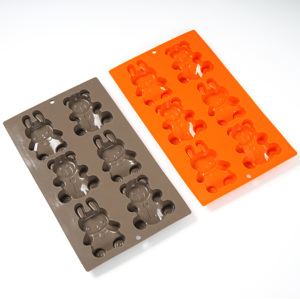 Vendite favorevoli a caldo sei fori colori grigio scuro e arancione piccolo orso e forma di coniglio in Silicone stampo stampo in silicone - Product Image 2