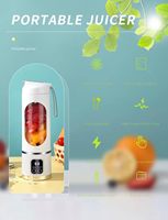 Elektrische Masticating Juicer Blender 450ML USB Oplaadbaar Draagbaar 12 Roestvrijstalen Messen Buiten- en Autogebruik Borstelloze Motor