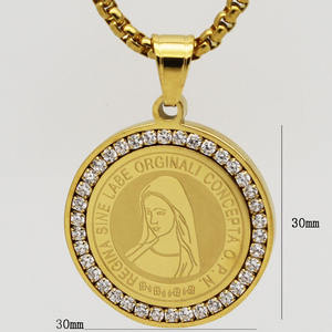 Irgin Maria – pendentif en acier inoxydable, breloques en zircon vierge marie pour bébé, épingle de décoration - Product Image 3