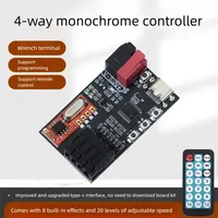 Tira de Luces LED Monocromáticas Lededit DC5-24V de 4 Canales, RGB Programable, Control Remoto RF, Control de Velocidad, Flujo Dinámico de Carrera, 38W/Canal