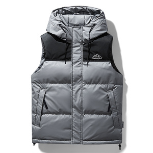 2023Streetwear <span class=keywords><strong>chaleco</strong></span> <span class=keywords><strong>acolchado</strong></span> chaqueta invierno cálido poliéster <span class=keywords><strong>chaleco</strong></span> negro sin mangas Chaqueta ligera Casual <span class=keywords><strong>hombre</strong></span> sin capucha - Product Image 2
