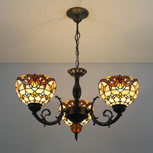 Lustres Tiffany style tournesol en gros, luminaires pastorales multi-têtes pour salon, chambre à coucher, bureau, hôtels - Product Image 4