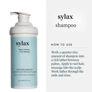 Shampooing réparateur sans sulfate, contient de la kératine, répare les cheveux abîmés, restaure la brillance, réduit les frisottis, Sylax 500 ml - Product Image 3