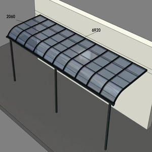 กันสาดโพลีคาร์บอเนตคลุมลานสวนร้านอาหารแบบตั้งได้กันสาดประตูหน้า - Product Image 6