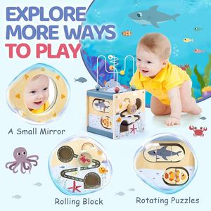 <span class=keywords><strong>Cube</strong></span> d'activités Montessori <span class=keywords><strong>en</strong></span> <span class=keywords><strong>bois</strong></span> 6 <span class=keywords><strong>en</strong></span> 1 Jouet pour tout-petit Apprentissage éducatif polyvalent Activités sensorielles <span class=keywords><strong>Cube</strong></span> occupé pour la <span class=keywords><strong>motricité</strong></span> fine - Product Image 4