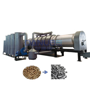 Ligne de production industrielle de charbon de biomasse continu à partir de paille de riz, de coquilles de palmier et de coquilles de noix de coco - Product Image 1