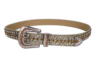 Ceinture Western Scintillante pour Femme avec Strass Dorés et Cristaux Brillants – Accessoire de Mode Cowgirl pour Fête