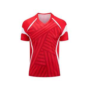 بيع بالجملة كرة القدم الجافة سريعة التهوية قصيرة الأكمام V-Neck مخصص كرة القدم رياضية - Product Image 3