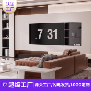 Meuble mural TV en acier inoxydable Oushumei avec étagère de rangement intégrée pour salon - Product Image 4