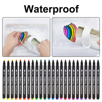 Stylos à peinture textile à pointe fine KHY 24 couleurs, marqueurs permanents pour vêtements pour enfants, DIY T-shirts, chaussures, fournitures artistiques, ensemble de marqueurs pour loisirs créatifs
