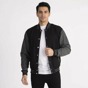 Veste de baseball pour homme en coton molletonné avec manches en cuir, nouveau design, vêtement d'extérieur pour l'hiver, usage décontracté ou uniforme d'équipe - Product Image 1