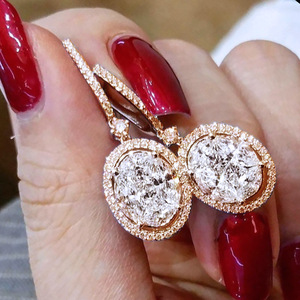 Orecchini Pendenti Ovali Color Oro per Donne, Eleganti Accessori Moda per Uso Quotidiano e Feste - Product Image 1