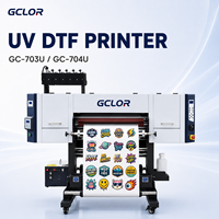 Printer Inkjet UV DTF Otomatis GCLOR GC-703U dengan Head XP600 untuk Stiker Kustom Film AB Roll-to-Roll