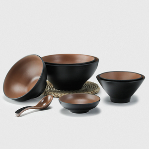 Tazón de Sopa Redondo Dorado de Melamina Moderno, Ecológico y Personalizado de Alta Calidad, Tazones Japoneses para Ramen, Tazón para Arroz y <span class=keywords><strong>Curry</strong></span> - Product Image 1