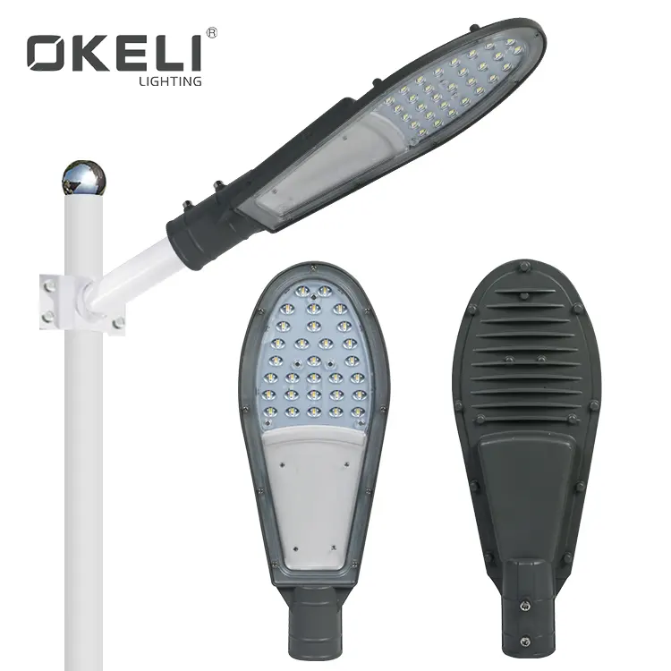 OKELI โคมไฟถนน Led แรงดันไฟฟ้า220V,ตัวโคมอะลูมิเนียมขนาด20W 30W 50W 100W 150W สำหรับใช้ในบ้าน