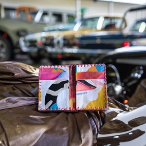 Boshiho Men's Vintage Bifold <b>Wallet</b> Zipper Closure Genuine Leather <b>RFID</b> <b>Blocking</b> Credit Card Holder US Dollar Bill Pattern Cards - Product Image 5