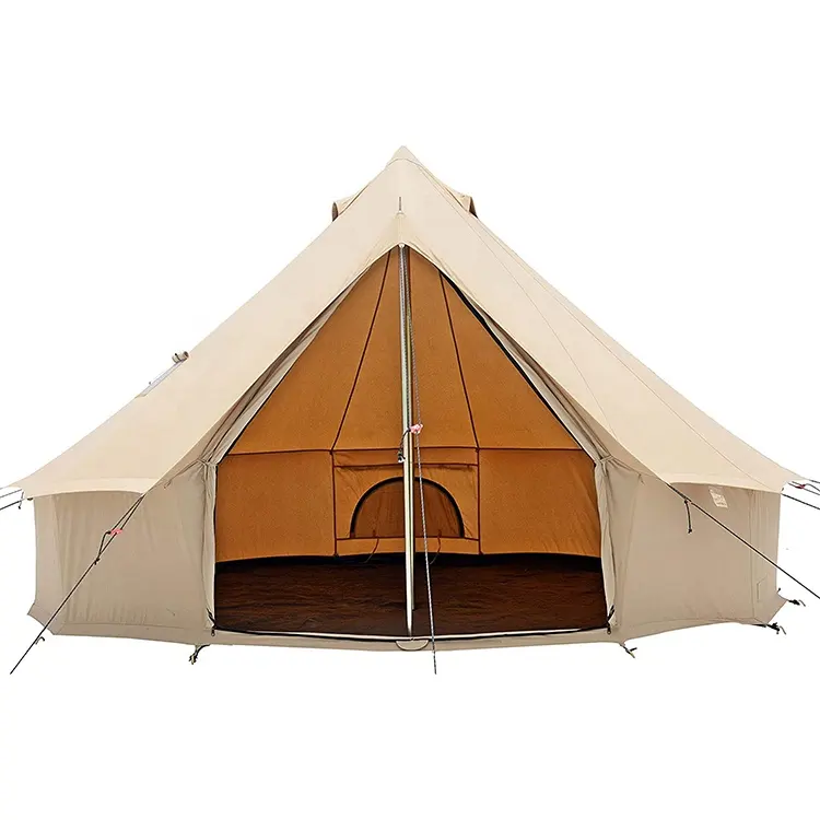 Fabriek Groothandel Camping Grote Tenten 4 Personen 280G Katoenen Canvas Waterdichte Outdoor Bell Tent