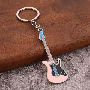 Llavero de guitarra metálico vintage Y2K al por mayor con purpurina, mosquetón retro estilo <span class=keywords><strong>milenio</strong></span> brillante, llavero de moda estilo caricatura - Product Image 5