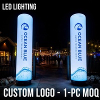 2.5M/3M Publicité Extérieure Gonflable Colonne Lumineuse Led LOGO Personnalisé Activité De Promotion Commerciale Gonflable