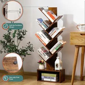 Estanterías de diseño moderno, estante de exhibición de libros de biblioteca, estante de libros con forma de árbol