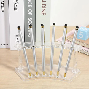 Transparent Plastic Pen Holder Stationery <b>Stand</b> Desk Organizer For Pens Pencils Makeup Tools Storage Rack Single Layer - Product Image 3