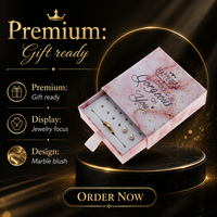 Boîte à bijoux coulissante en carton avec logo personnalisé, motif marbre, pour bagues, boucles d'oreilles, cadeaux, faveurs de mariage