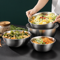 Vente en gros Bol de mélange de boulangerie réutilisable écologique Ensemble de bols à salade en acier inoxydable pour la cuisine et la cuisson des aliments