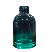 Bouteille de parfum diffuseur en verre vide, ronde, cylindrique, bleue, classique, avec bouchon à vis, 100 ml, 150 ml, fournie par l'usine