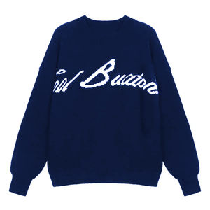 Maglia invernale personalizzata OEM maglioncino <span class=keywords><strong>Jacquard</strong></span> traspirante <span class=keywords><strong>maglieria</strong></span> a girocollo in cotone da Designer - Product Image 2