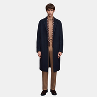 Manteau décontracté pour homme en 100 % laine, col à revers cranté, simple boutonnage