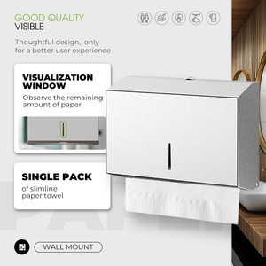 Porte-serviettes mural moderne pour usage commercial avec # Acier inoxydable 304 finition brossée pour toilettes commerciales - Product Image 3