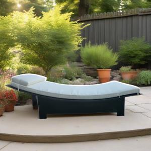 เตียงอาบแดดสำหรับสวนริมสระว่ายน้ำ ทำจากอลูมิเนียมหวายเทียม พร้อมเบาะและหมอน - Product Image 5