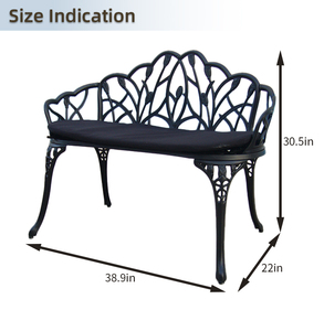 ม้านั่งในสวนทำจากอลูมิเนียมหล่อพร้อมที่วางเก้าอี้กลางแจ้งที่กันน้ำได้สำหรับสวนสนามหลังบ้าน - Product Image 6