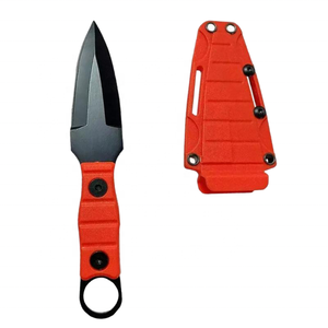 Petit couteau droit à lame fixe en acier inoxydable avec étui, manche en PP, couteau de poche EDC pour la survie en plein air, la chasse et le camping - Product Image 2