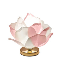 Lampe de table en métal de style européen et américain, créative, à grande fleur de rose, éclairage d'ambiance en forme de lotus, décoration onirique et Instagram-worthy