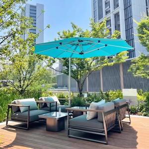 Canapé d'extérieur une place en alliage d'aluminium, ensemble de mobilier de jardin imperméable, style nordique, pour patio, terrasse, villa - Product Image 5