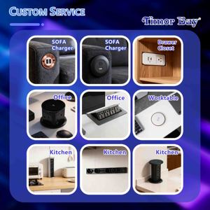 Cột hình dạng bảng ổ cắm với Hidden Schuko cắm chúng tôi Anh cắm <span class=keywords><strong>USB</strong></span>-A <span class=keywords><strong>USB</strong></span>-C sạc cổng và ổ cắm điện - Product Image 3