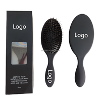Brosse à cheveux en poils de sanglier pour extensions et perruques, blanche mate, vente en gros directe usine, logo personnalisé, pour cheveux bouclés, pour femmes