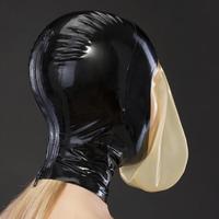 Masque en latex sexy avec fermeture éclair pour jeux de rôle, cosplay, fétichisme, couvre-tête en caoutchouc SM pour adultes