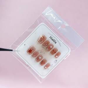 Lot de 10 faux ongles à presser pour Noël, motif œil de chat, dessin animé, <span class=keywords><strong>renne</strong></span>, ours, nœud, style doux, vente en gros - Product Image 4